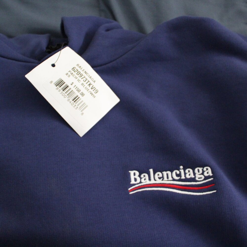 BALENCIAGA Men's Campaign Logo Terry Hoodie